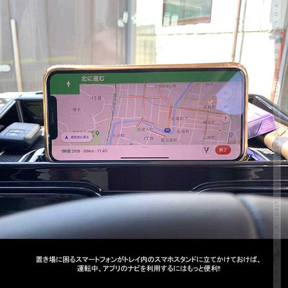 新型ジムニー JB64W/JB74W ダッシュボートトレイ 滑り止めマット2枚付 ピアノブラック オンダッシュトレイ 小物入れ スマホスタンド カスタム 内装 パーツ