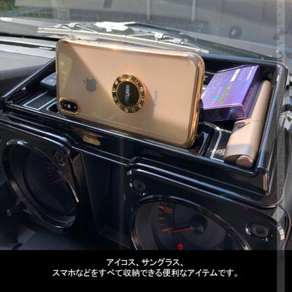 新型ジムニー JB64W/JB74W ダッシュボートトレイ 滑り止めマット2枚付 ピアノブラック オンダッシュトレイ 小物入れ スマホスタンド カスタム 内装 パーツ