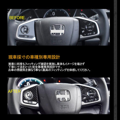 新型シビック FK7 FK8 FC1 ステアリングスイッチパネル 2PCS インテリアパネル 内装 パーツ アクセサリー カスタム 用品 CIVIC