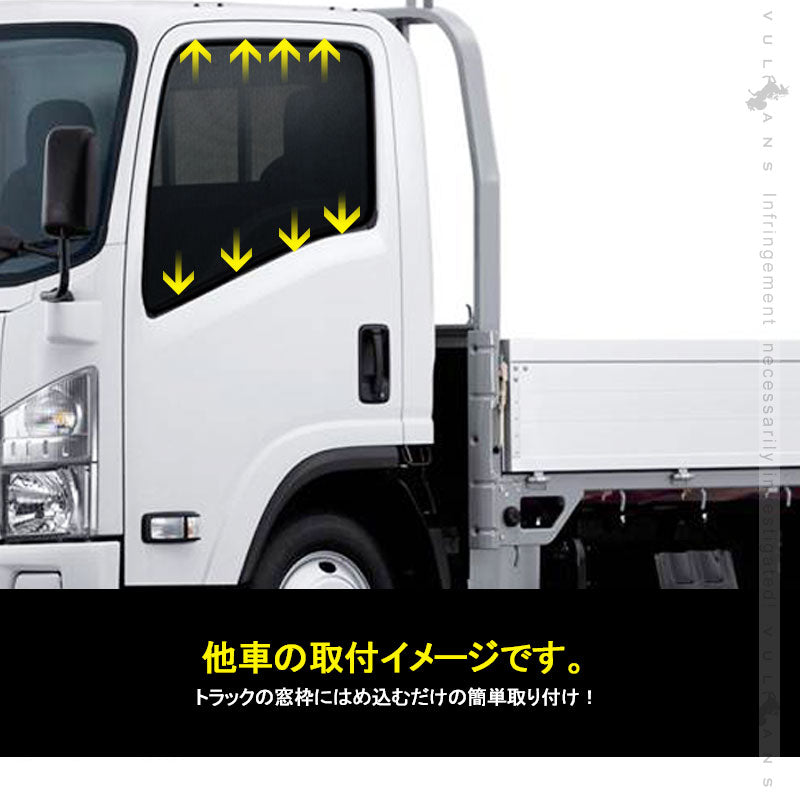 トラック用 日よけ メッシュカーテン 三菱ジェネレーションキャンター 遮光カーテン エコネット トラック用網戸 カスタム 内装 パーツ 2枚 換気 車用 カー用品