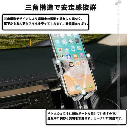 アルファード/ヴェルファイア30系 車載 スマホホルダー 重力固定式 360度回転可 片手操作 カーホルダー 車載 スマホスタンド スタンド スマホスタンド  iPhone
