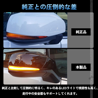 アルファード/ヴェルファイア 30系 シーケンシャルウインカー ドアミラー スモークレンズ 流れるウインカー 工具付き 取付簡単 外装 パーツ LEDシーケンシャル