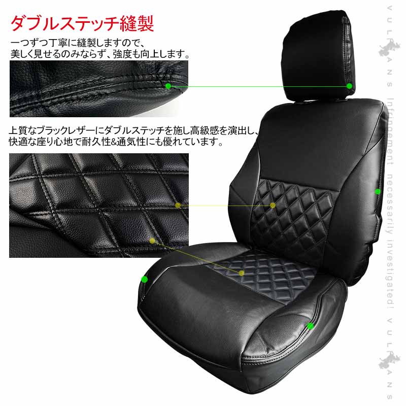 新型RAV4 MXAA54 Adventure シートカバー 1台分 ブラック×ブラックステッチ PVCレザー 車用品 カー用品 内装 パーツ カスタム カーシート ペット 防水