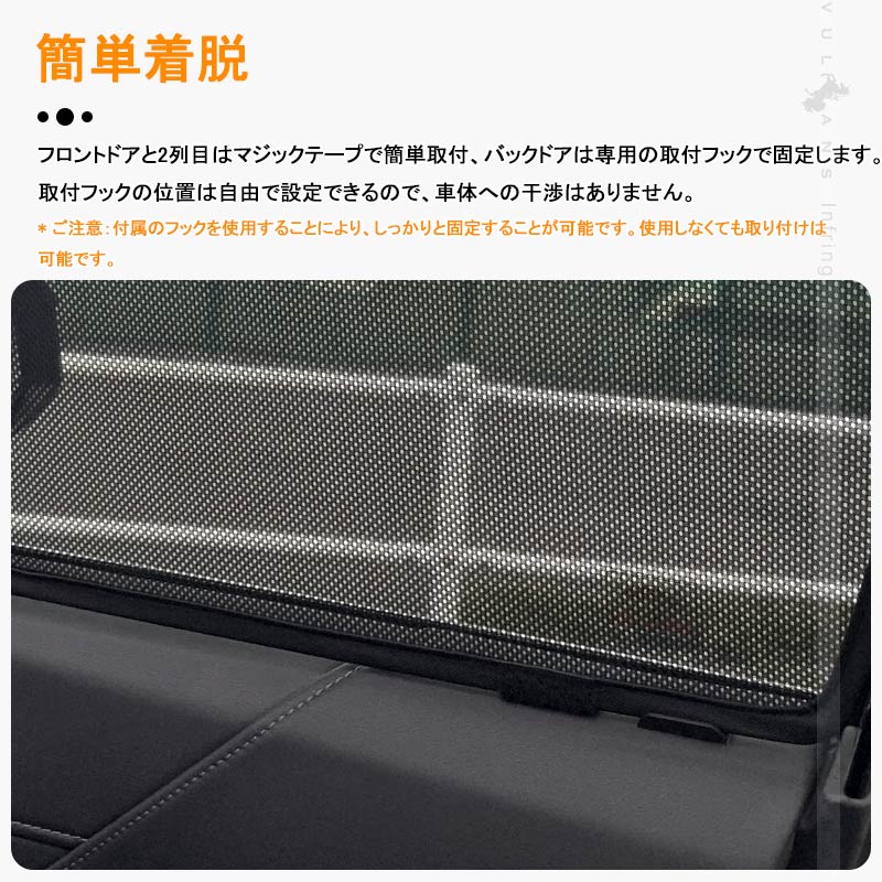 新型ライズ A200A/210A型 メッシュカーテン 5枚 日よけ インテリアカーテン 虫よけ パーツ カーシェード 遮光カーテン 内装品 フロントドア リアガラス