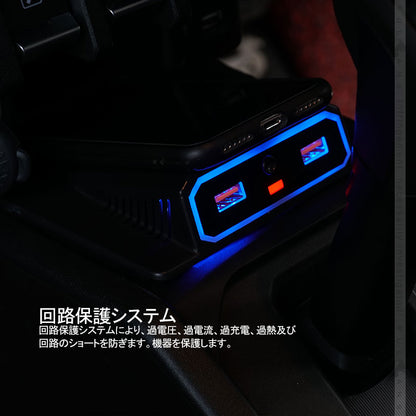 ジムニー JB64W シエラ JB74 車載ワイヤレス充電器 QI充電+QC3.0急速充電 1年保証付 無線充電器 車載QI 急速充電器 QC3.0 取付簡単 JIMNY JB64 異物検査機能