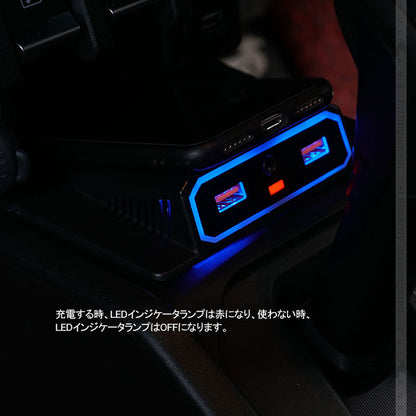 ジムニー JB64W シエラ JB74 車載ワイヤレス充電器 QI充電+QC3.0急速充電 1年保証付 無線充電器 車載QI 急速充電器 QC3.0 取付簡単 JIMNY JB64 異物検査機能