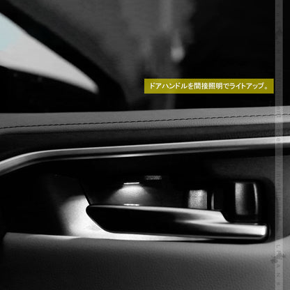 新型RAV4  50系 インナードアハンドルLEDイルミ ホワイト インサイド ドアハンドルカバー LEDイルミ 内装 電装 パーツ 上質な車内空間に インテリアパネル