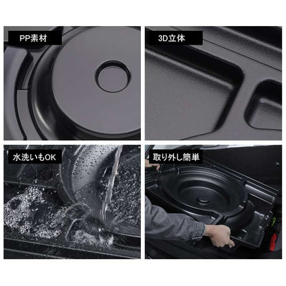 RAV4専用 トランクボックス スペアタイヤ有り車専用 1PCS ブラック トランク格納ケース ラゲッジ収納 整理整頓 内装 パーツ カスタム アクセサリー