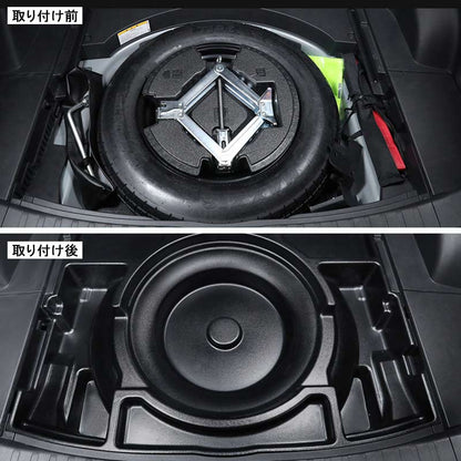 RAV4専用 トランクボックス スペアタイヤ有り車専用 1PCS ブラック トランク格納ケース ラゲッジ収納 整理整頓 内装 パーツ カスタム アクセサリー