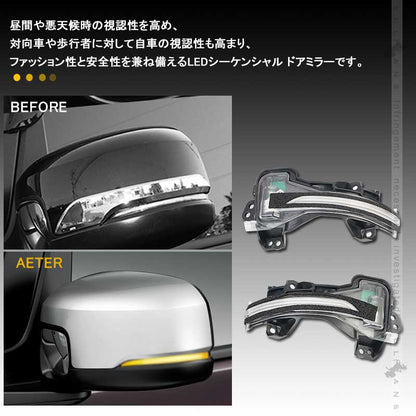 本田車用 N-BOX JF3/JF4 LEDドアミラーウィンカーランプ クリアレンズ 流れるウィンカー機能付 工具付 取付簡単 外装 パーツ LEDシーケンシャル
