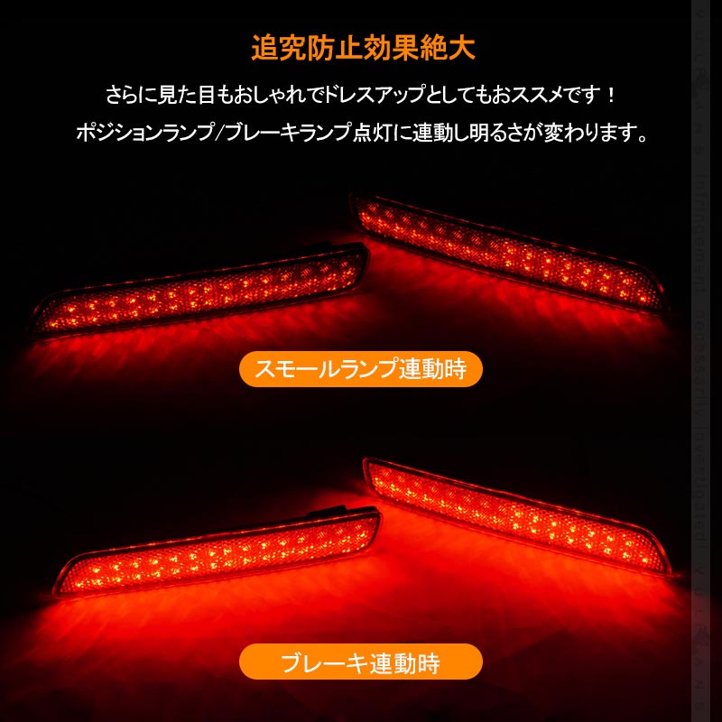 N-BOX JF3/JF4 LEDリフレクター 左右セット 車検対応 反射板機能付 テールライト 反射板付 スモール/ブレーキ連動 ブレーキランプ 外装 パーツ NBOX