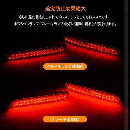 N-BOX JF3/JF4 LEDリフレクター 左右セット 車検対応 反射板機能付 テールライト 反射板付 スモール/ブレーキ連動 ブレーキランプ 外装 パーツ NBOX