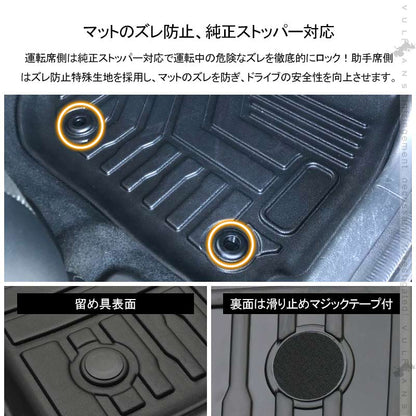 ヴェゼル RU1･2･3･4 後期 ハイブリッド車 3D フロアマット 3枚 TPE材質 立体成型 カーマット ズレ防止 内装 カスタム パーツ 消臭 抗菌効果 トランクマット