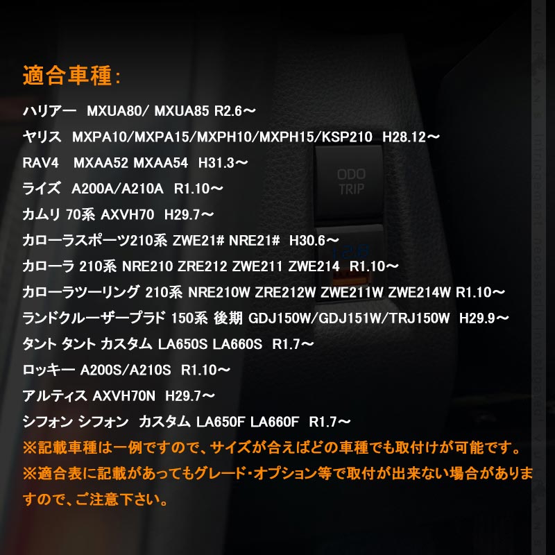 トヨタ車＆ダイハツ車 電圧計＋QC3.0 USB充電ポート増設充電ポート 急速充電 LED アクセサリー 車 ライズ RAV4 50系 ハリアー 80系 タント 電装 パーツ