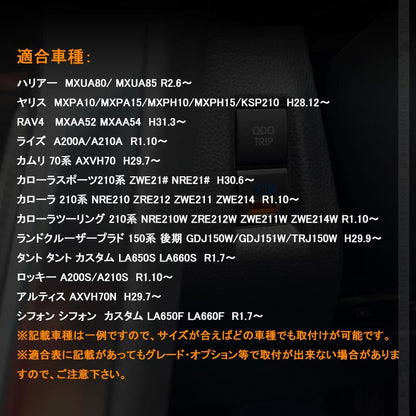 トヨタ車＆ダイハツ車 電圧計＋QC3.0 USB充電ポート増設充電ポート 急速充電 LED アクセサリー 車 ライズ RAV4 50系 ハリアー 80系 タント 電装 パーツ