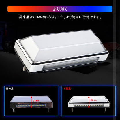 2WAY LEDサイドマーカー 路肩灯機能搭載 トラック＆軽自動車兼用 2個 ピンク 角型 LED マーカーランプ DC10V-50V 12V 24V車用 トラックマーカー 外装 パーツ