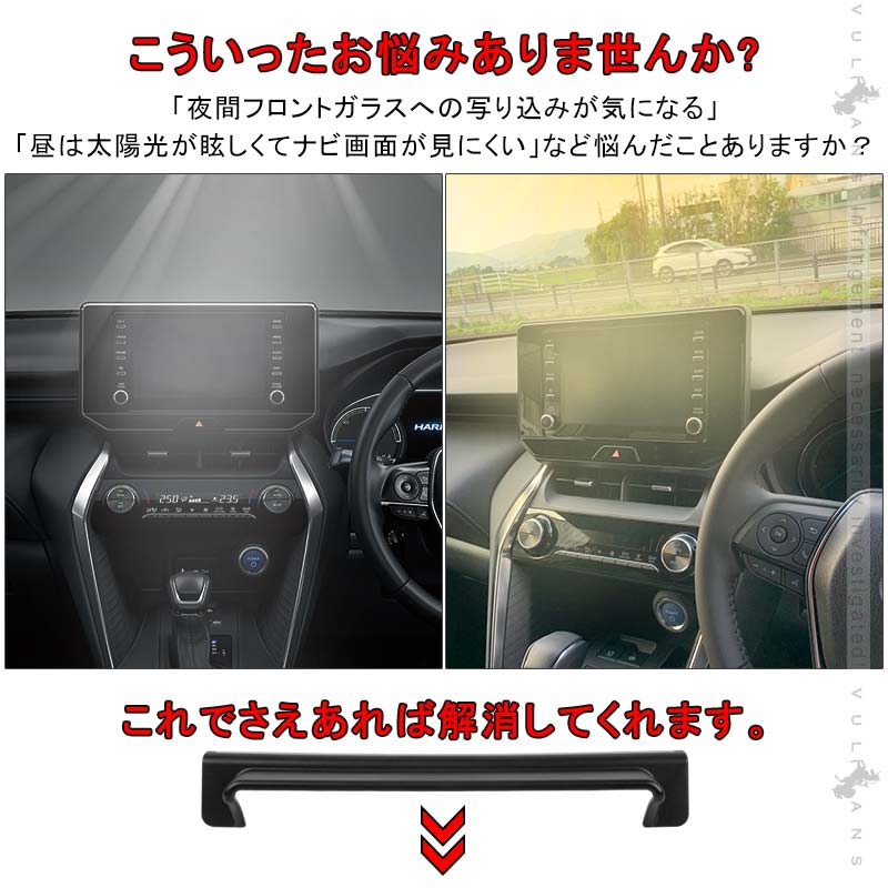 新型 ハリアー 80系 8インチ用 ナビバイザー カーナビ カバー カーサンバイザー 日差しをガード 日よけ 内装 パーツ アクセサリー カスタム エアロ