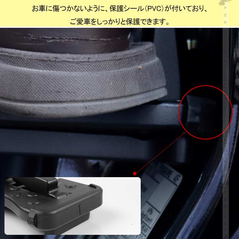 4way 汎用ドアステップ サイドステップ ブラック 緊急ハンマー 洗車補助ステップ ルーフ荷物の積み下ろしや洗車に アルミ合金 サイドドアペダル 折り畳み式