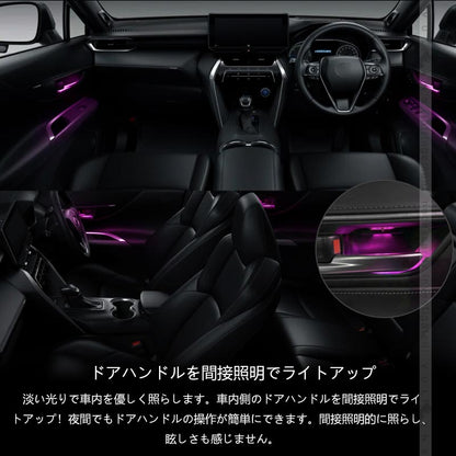 ハリアー80系 インナードアハンドル LEDイルミ 4PCS 8色発光 選べる2タイプ オーロラモード 記憶機能搭載 ドアハンドルカバー LEDイルミ 内装 電装 パーツ