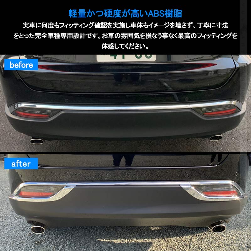 新型ハリアー80系 リアリフレクターガーニッシュ メッキ仕上げ 左右セットリアフォグランプガーニッシュ アクセサリー パーツ カスタム パーツ エアロ 外装