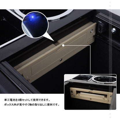 多機能 ウォークスルーコンソールボックス アームレスト ピアノブラック+メッキ 増設シガーソケット& USBポート付 収納 内装パーツ カスタム ヴォクシー80系