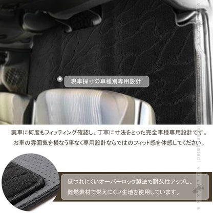 ノア/ヴォクシー/エスクァイア80系 ガソリン車 ７人乗り セカンドラグマット 2枚 織柄黒 内装 パーツ アクセサリー カー用品 ドレスアップ NOAH VOXY