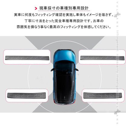 ノート E13 ドアステップガード ブラックステンレス仕上げ キズ防止 滑り止め ドレスアップ 内装 パーツ カスタム アクセサリー NOTE サイドステップ