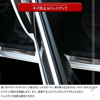 ヤリスクロス インナースカッフプレート ブラックステンレス仕上げ 4PCS ステップガード 内装 パーツ カスタム エアロ アクセサリー キッキング YARIS CROSS