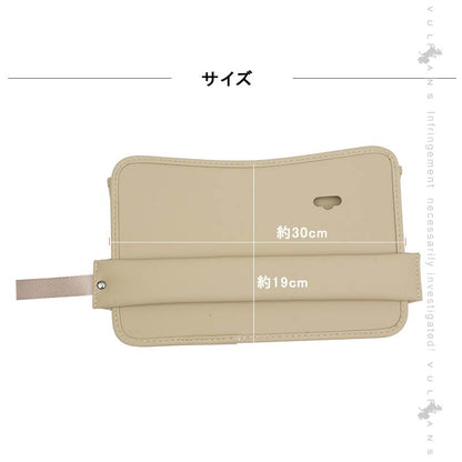 車用 隙間収納ポケット USBケーブル穴付き ベージュ 車載 コンソール ２個セット 小物 収納 落下防止 収納袋 収納ボックス カー用品 汎用 隙間クッション
