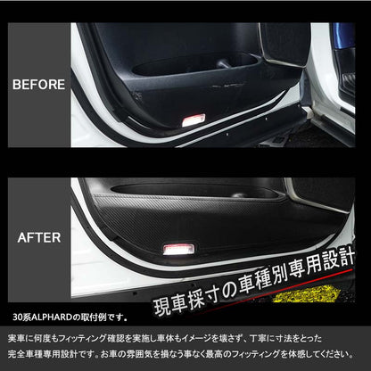 日産 ノート E13 カーボン調 ドアキックガード ドアトリム 4枚 ドアプロテクター 保護 内装 パーツ エアロ アクセサリー カスタム NOTE キズ防止