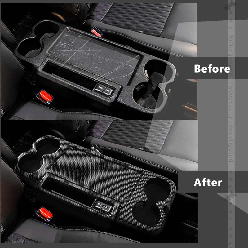 折りたたみ式大型サイドテーブルガーニッシュ ノア/ヴォクシー90系 カーボン調 2列目 カップホルダー ドリンクホルダー カスタム パーツ 内装 アクセサリー