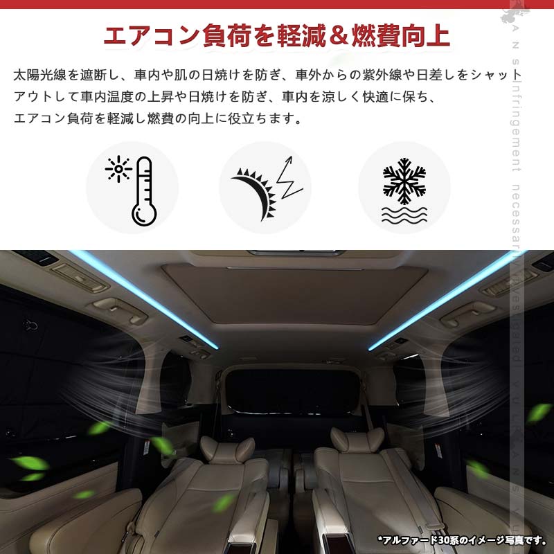 ハイエース200系 厚手 遮光サンシェード 8枚 車中泊 盗難防止 燃費向上 アウトドア 紫外線 日除け エアコン パーツ 内装 プライバシー保護 トヨタ HIACE200
