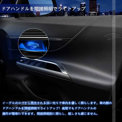 ハリアー80系 インナードアハンドルLEDイルミ 8色発光 オーロラモード 記憶機能搭載 LEDイルミ 内装 電装 パーツ 上質な車内空間に インパネ トヨタ