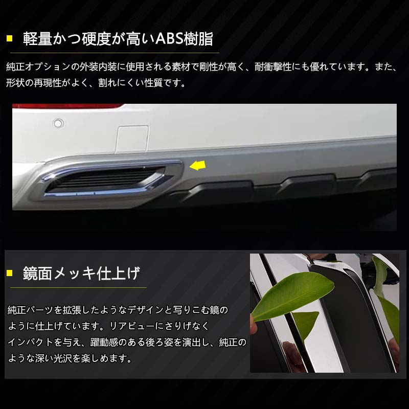 三菱 アウトランダーPHEV GN0W リアリフレクター下カバー メッキ仕上げ 左右セット リアリフレクター下ガーニッシュ 外装 パーツ カスタム エアロ アクセサリー