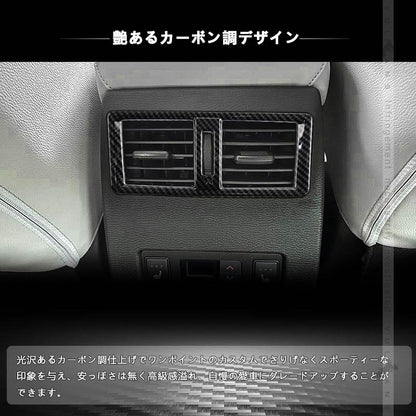 三菱 アウトランダー PHEV GN0W リアエアコン吹き出し口カバー カーボン調 インパネ エアコン カバー 吹き出し口 ガーニッシュ 内装 パーツ アクセサリー