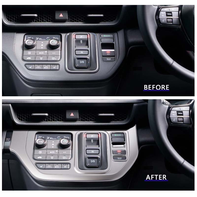 ステップワゴン AIR･SPADA RP6/RP7/RP8 シフトベースパネル 2PCS サテンシルバー シフトパネル コンソールパネル シフトパネル 内装 パーツ アクセサリートヨタ