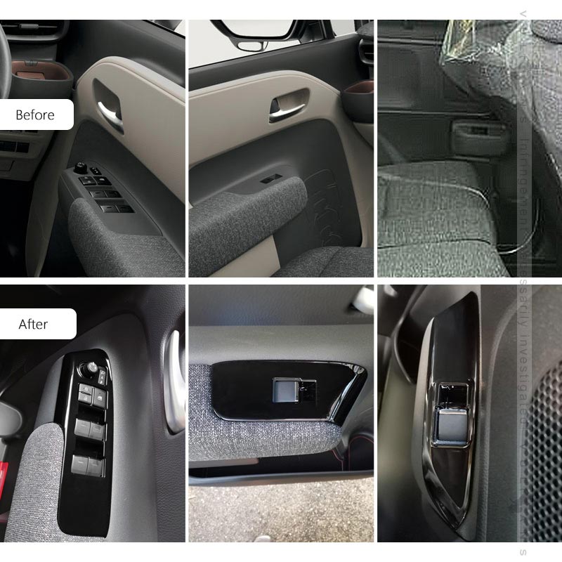 新型シエンタ 10系 ウィンドウスイッチパネルカバー ピアノブラック 4PCS ドアスイッチ ガーニッシュ カバー インパネ 内装 パーツ アクセサリー カスタム