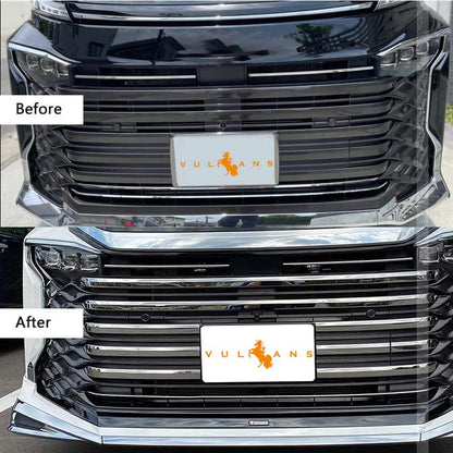 ヴォクシー90系 フロントグリルガーニッシュ SUS304ステンレス鏡面仕上げ 9PCS フロントバンパーカバー 外装 パーツ カスタム アクセサリー トヨタ VOXY 90