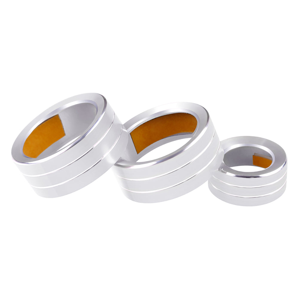 シエンタ10系 エアコンダイヤルリング＆ボリュームダイヤルリング シルバー ドレスアップ 3PCS アルミ合金 高級感UP インテリアパネル 内装 パーツ