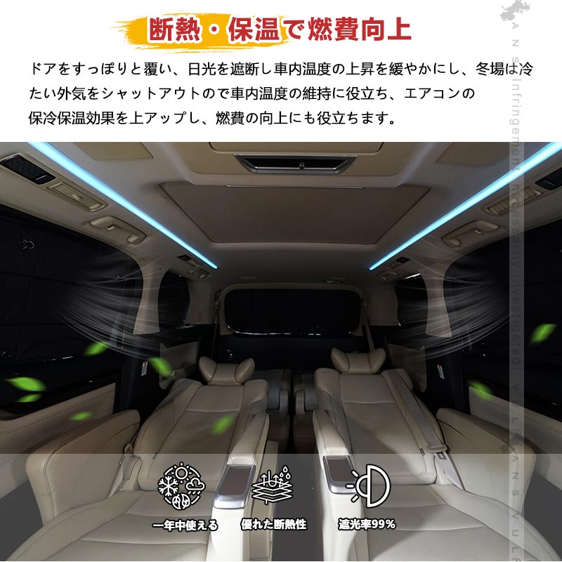 アトレー S700V/S710V 厚手 遮光 サンシェード 日除け フルセット 断熱性 遮熱 遮光率99％ 換気 日よけ 目隠し 盗難防止 プライバシー保護 ダイハツ