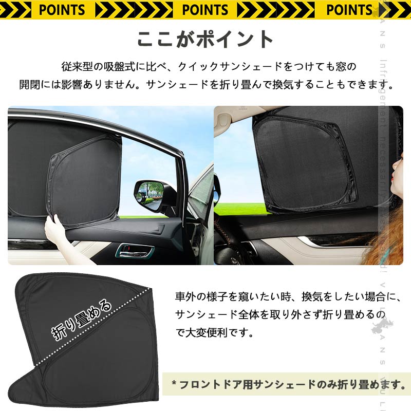 開閉式NEWモデル 新型プリウス MXWH60/ZVW60 60系 日除け クイックサンシェード 日よけ 遮熱 換気 車用 アウトドア 断熱 遮光率99％ 車中泊 内装 パーツ トヨタ