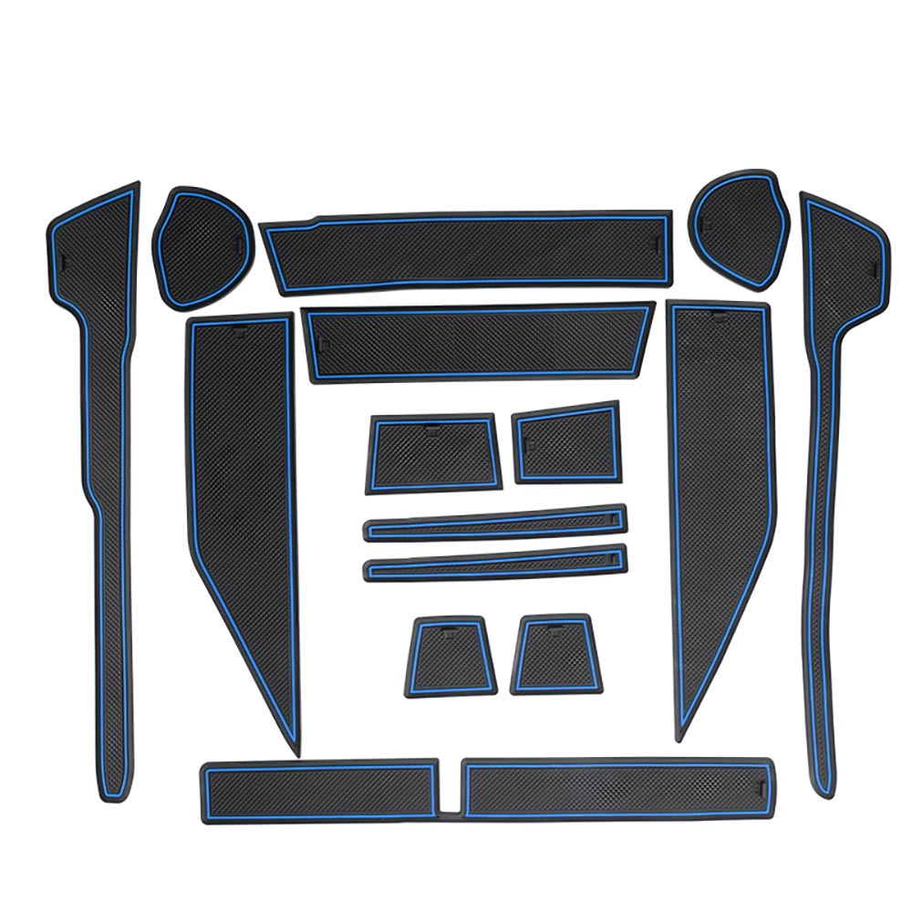 アトレー S700V/S710V ハイゼットカーゴ S700V/S710V ドアポケットマット ブルー 15枚 滑り止めマット インテリアマット 水洗いOK 内装 パーツ キズ防止