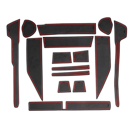 アトレー S700V/S710V ハイゼットカーゴ S700V/S710V ドアポケットマット レッド 15枚 滑り止めマット インテリアマット 水洗いOK 内装 パーツ キズ防止