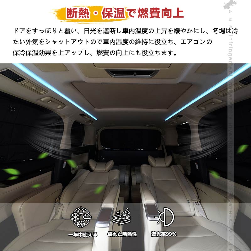 三菱 デリカ D5 後期 CV1W CV5W CV2W 厚手 サンシェード ワンタッチ 日除け 目隠し 断熱 遮光率99％ 換気 日よけ プライバシー保護 内装 パーツ アウトドア