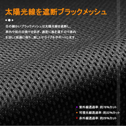 ダイハツ アトレー S700V/S710V 2列目 日除け メッシュカーテン リアサイド メッシュシェード 断熱 遮熱 遮光カーテン 内装 パーツ 紫外線対策 換気 車用