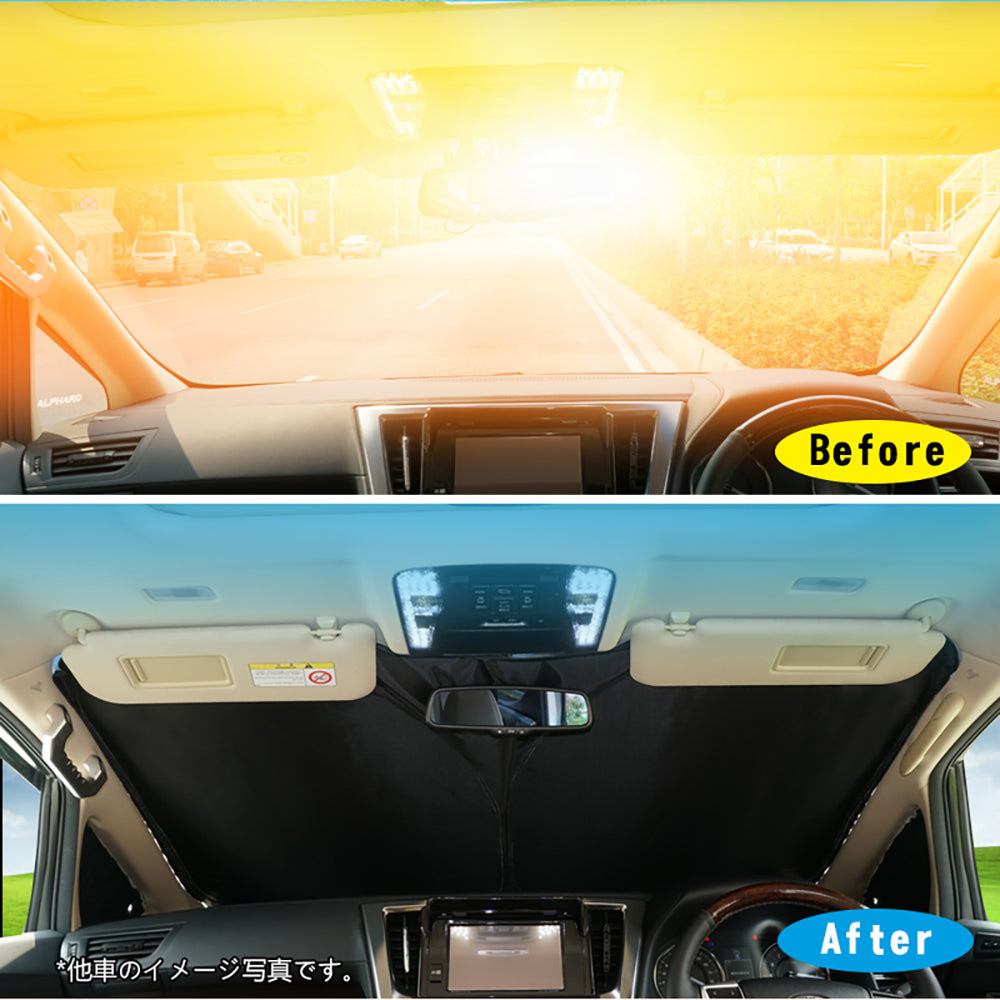 日産 セレナ C28 日除け フロントガラス用 サンシェード ワンタッチフロントシェード 断熱 遮熱 日よけ 優れた断熱性 遮光率99％ 紫外線対策 内装 パーツ