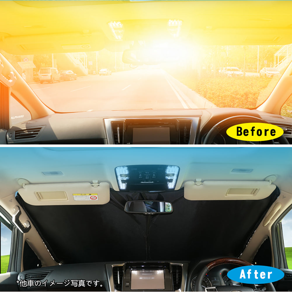 アトレー S700V/S710V フロントガラス サンシェード 日除け ワンタッチフロントシェード 断熱 遮光率99％ 日よけ プライバシー保護 アウトドア 内装 パーツ