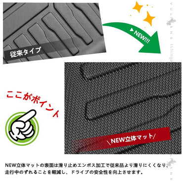 ノア90系 ヴォクシー90系 8人乗り 3Dセカンドマット+サードマット キズや汚れ防止 TPE材質 立体成型 カーマット 内装 カスタム パーツ 3Dマット アクセサリー