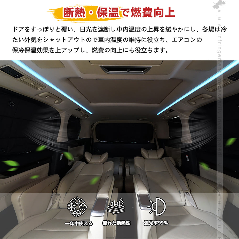 厚手 サンシェード セレナ C28 日除け ワンタッチ カーサンシェード 10枚 断熱 遮光率99％ 遮熱 目隠し 仮眠 日よけ プライバシー保護 アウトドア 内装 パーツ