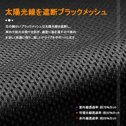 トヨタ プリウス MXWH60/ZVW60 60系 日除け メッシュカーテン 4枚 車中泊 断熱 遮光カーテン 内装 パーツ 紫外線対策 日よけ 換気 車用 プライバシー保護